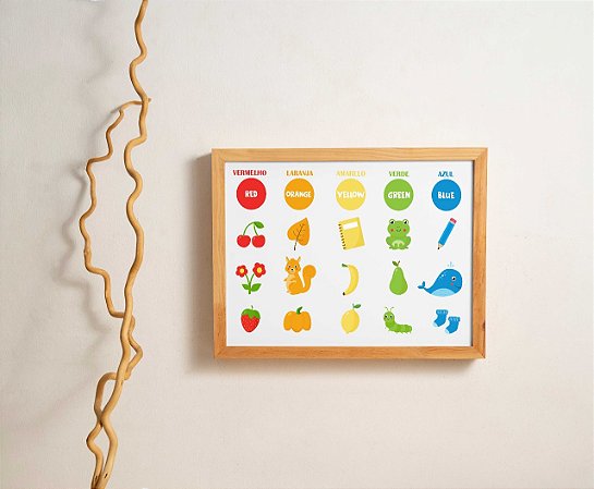 Quadro Infantil Cores e Objetos