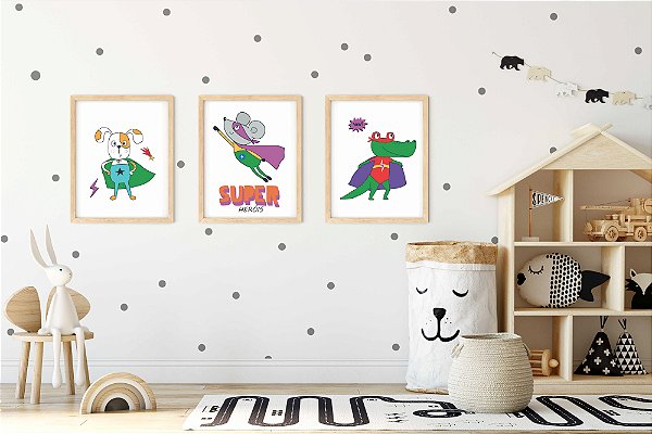 Kit Quadro Infantil Super Heróis
