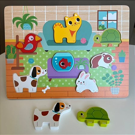 Brinquedo Tabuleiro de Encaixe - Animais