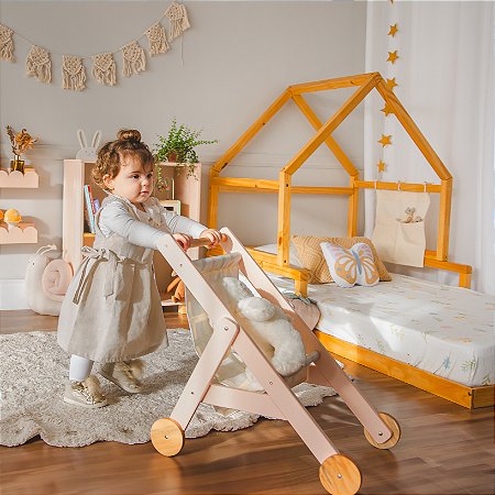 Carrinho de Boneca Rosa