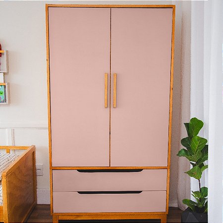 Guarda-Roupa Infantil Rosa Blush - Theo