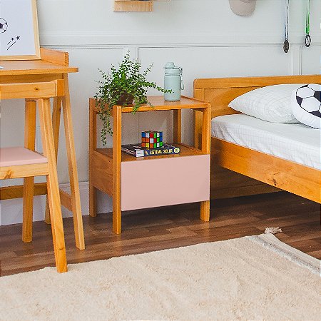 Mesa de Cabeceira Infantil Rosa - Theo
