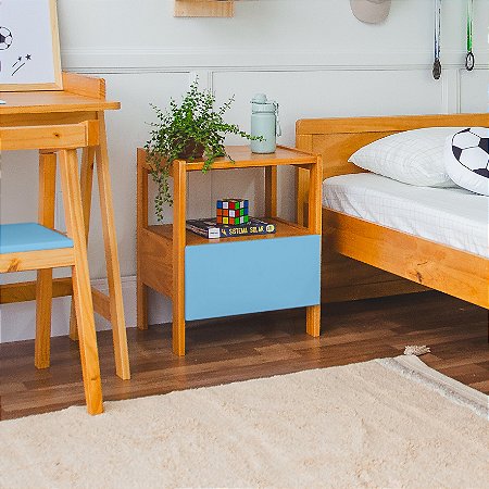 Mesa de Cabeceira Infantil Azul - Theo