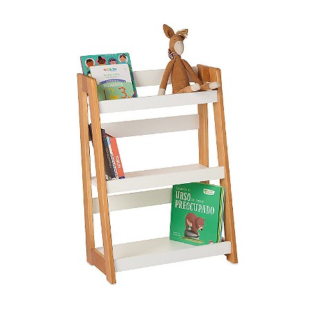 Estante Porta Livros de Chão - Branco