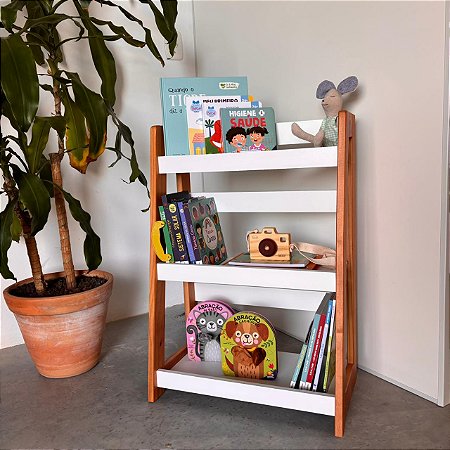 Estante Porta Livros de Chão - Branco