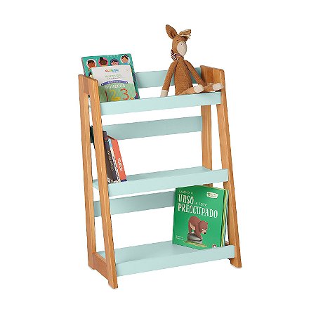 Estante Porta Livros de Chão - Verde