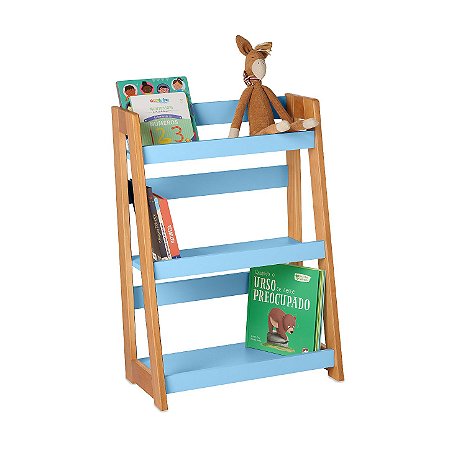 Estante Porta Livros de Chão - Azul