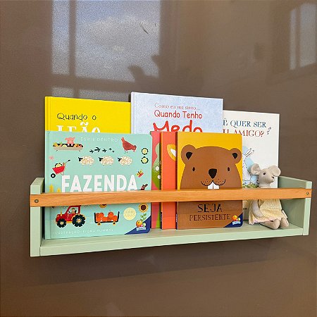 Prateleira de Livros 60cm Verde Oliva - Bella