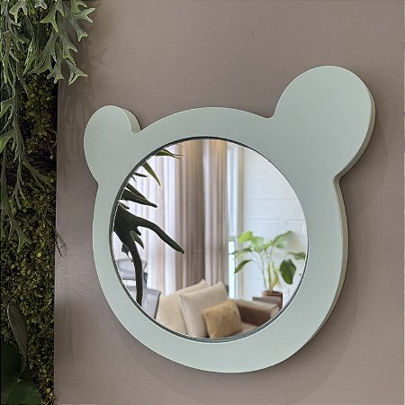 Espelho Formato Urso - Verde