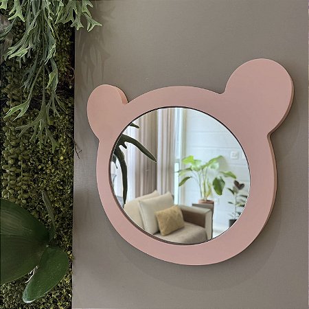 Espelho Formato Urso - Rosa Blush