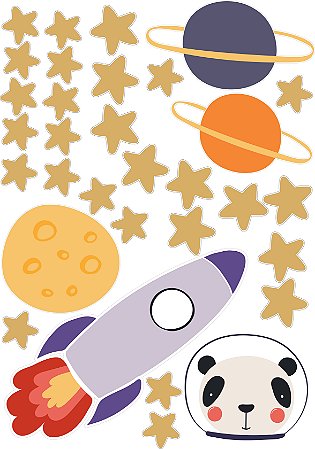 Adesivos de Parede Panda Astronauta