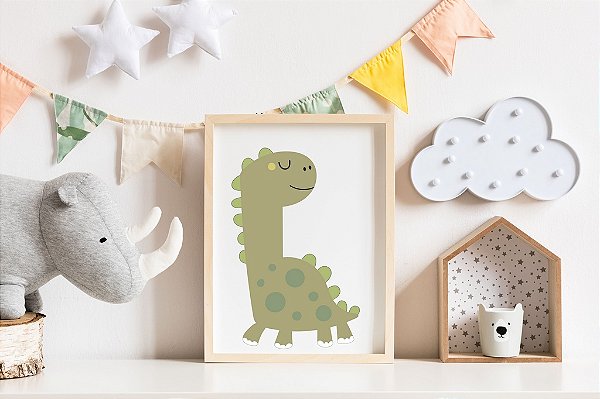 Quadro Infantil Dino Verde