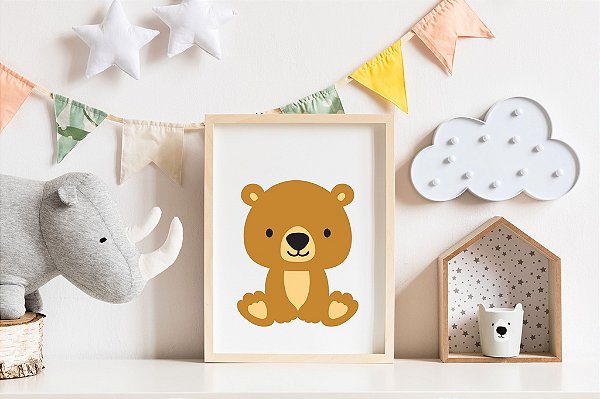 Quadro Infantil Urso Bebê