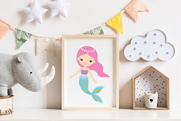 Quadro Infantil Sereia Calissa