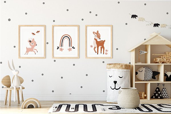 Kit Quadro Infantil Bambi Boho