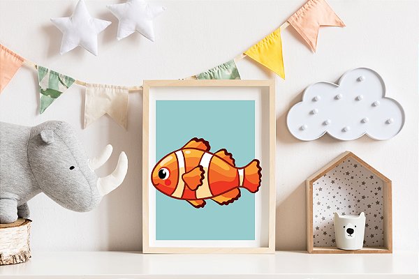 Quadro Infantil Peixe Palhaço