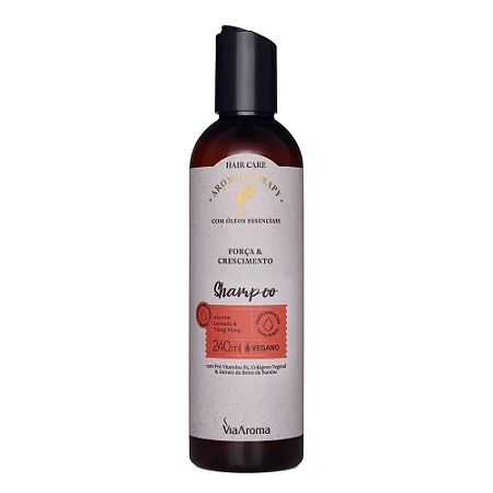 Shampoo Força e Crescimento Aromatherapy Via Aroma - 240ml