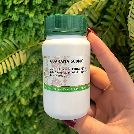 Guaraná 500mg com 60 cápsulas