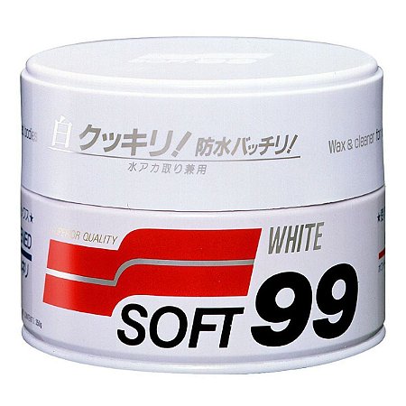 Cera de carnaúba para carros Brancos Soft 99 White Wax 350g