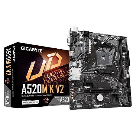 Placa Mãe Gigabyte A520M K V2 (rev. 1.0), AMD, Micro ATX, DDR4 - JVTKPQK4Z
