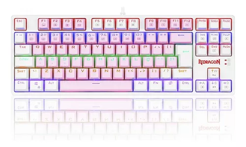 Teclado Gamer Redragon Daksa Rainbow Rosa E Branco Sw Brown - 5MX52N9D5