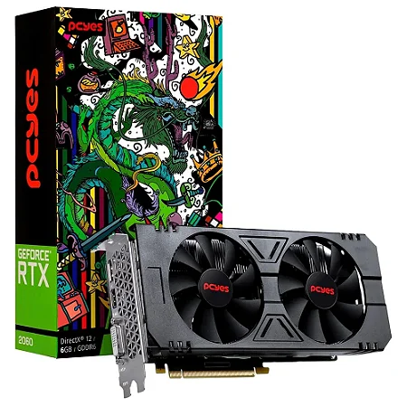Placa de Vídeo PCyes NVIDIA RTX 2060 Graffiti Series, 6GB, GDDR6, Preto - PXWAHFE79