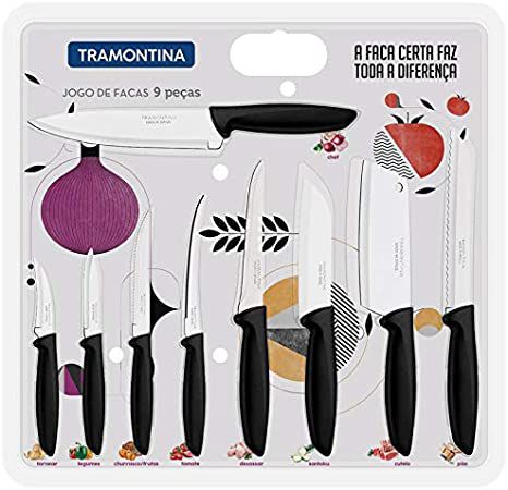 Jogo de Facas Inox 9 Peças Plenus Pre Tramontina