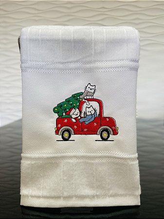Toalha de Natal - Gatos com pinheiro