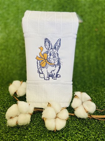 Toalha de Páscoa - Coelho com laço