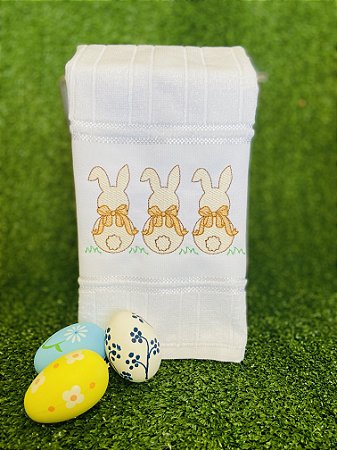 Toalha de Páscoa - Trio de coelhos