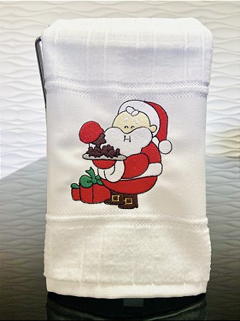 Toalha de Natal - Papai Noel comendo