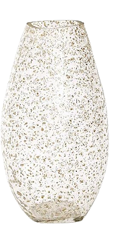 VASO EM VIDRO GOTAS DOURADAS