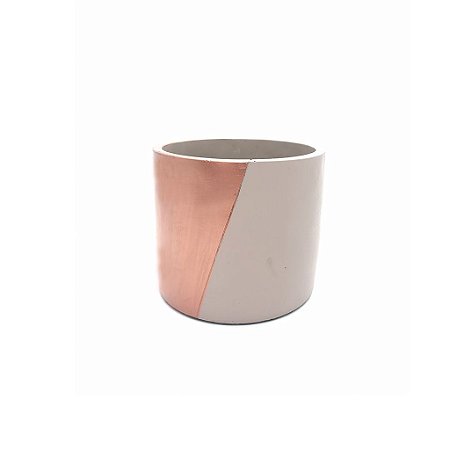 Cachepot Nude e Cobre em Cimento