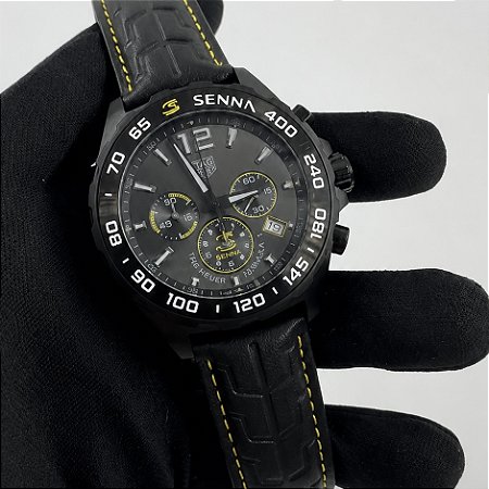 Tag Heuer Formula 1 Senna Preto Couro