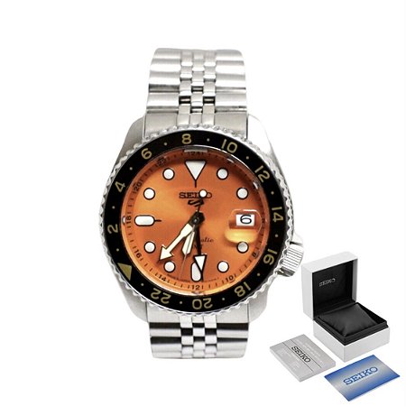 Seiko Sport 5 GMT Automático Laranja