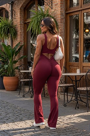 Macacão Top Flare Marsala