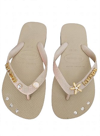 Havaianas Top Com Logo+estrela+concha areia