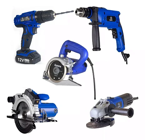 Kit Com 5 Ferramentas Elétricas Kyore 127 V Conjunto Completo Para Profissionais Excelente Qualidade