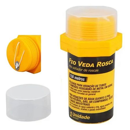 Fio Para Vedação De Roscas Tubos Conexões Com 50 Metros Vonder Até 150C Excelente Qualidade Original