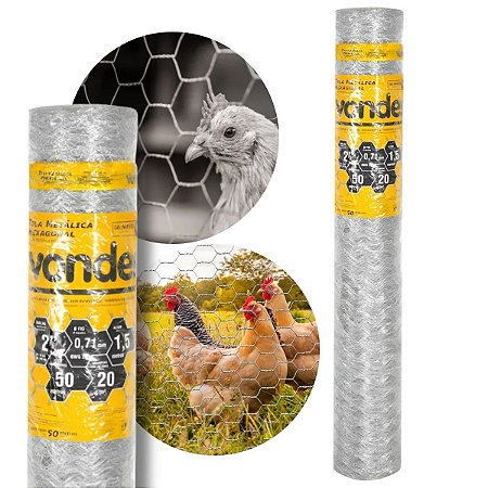 TELA HEX GALINHEIRO 2" X 23 X 1,5 X 50M VONDER