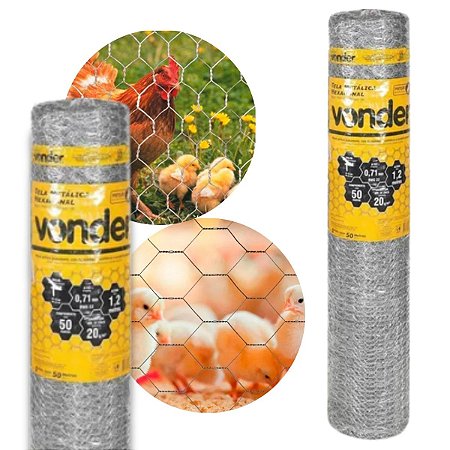 TELA HEX PINTEIRO 1" X 22 X 1,2 X 50M VONDER