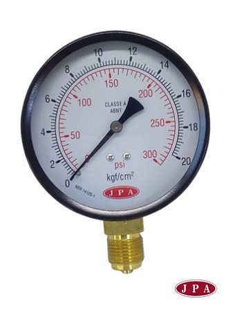 MANÔMETRO RETO DN 100MM - 300PSI X 20KG