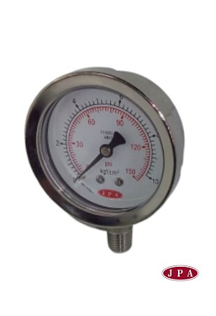 MANÔMETRO RETO 62MM ESCALA 150PSI X 10KGF TOTAL INOX