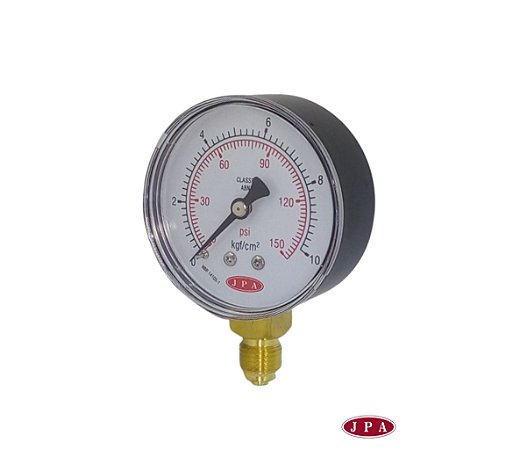 MANOMETRO RETO 62MM 150PSI X 10KG ROSCA ¼ AÇO CARBONO
