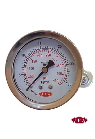 MANOMETRO ANGULAR 62MM 450PSI X 30KG ROSCA ¼ CAIXA INOX
