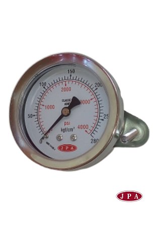 MANOMETRO ANGULAR 62MM 4000PSI X 280KG ROSCA ¼ CAIXA INOX
