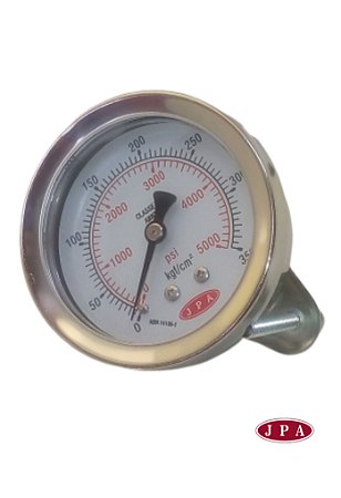 MANOMETRO ANGULAR 62MM 5000PSI X 350KG ROSCA ¼ CAIXA INOX