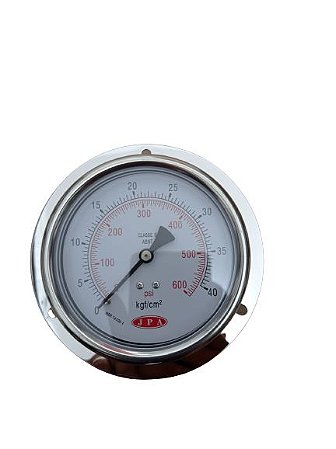 MANÔMETRO ANGULAR 100MM CAIXA INOX ROSCA 1/2 NPT 600PSI X 40KGF