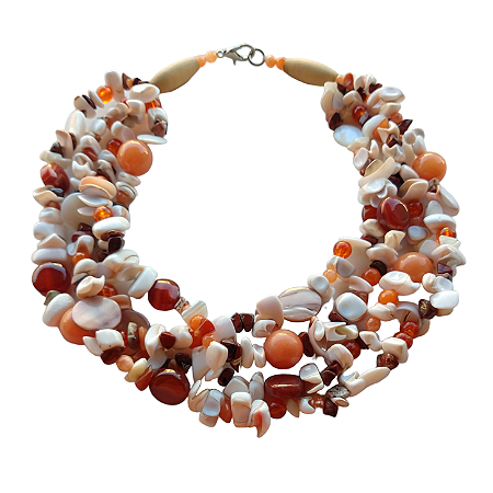 Colar Liz conchas e pedras