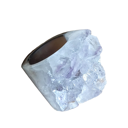 Anel drusa de Ametista